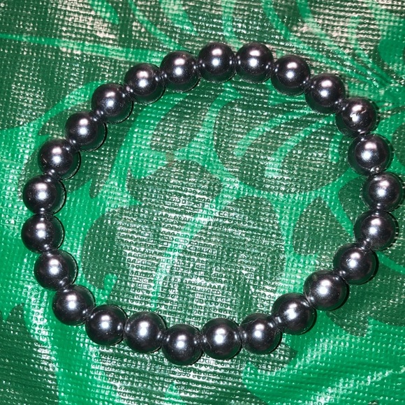 SET 3 stretch bracelets, faux pearls, white, silver gray, black  $12 - Picture 2 of 8